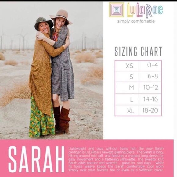 LuLaRoe Sarah Cardigan Duster Red Size Small - Picture 5 of 5